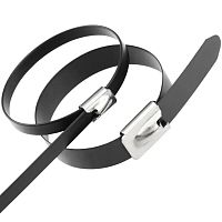 Хомут AISI 316 из нержавеющей стали с полимерным покрытием 7.9x200 HLT | код 084-01-514 | HLT