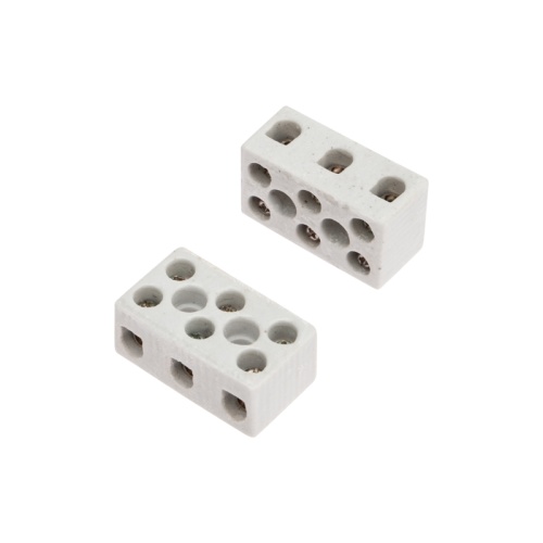 Клемма керамическая винтовая КВ 4 мм кв 3 пары контактов с крепежным отверстием (100 шт./уп.) REXANT | код 07-6225 | REXANT