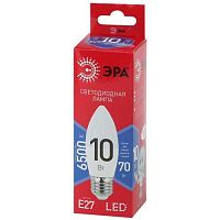 Лампа светодиодная ECO LED B35-10W-865-E27 R (диод свеча 10Вт холодн. E27) (10/100/3500) ЭРА Б0045338