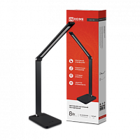 Светильник настольный светодиодный ССО 14Ч 8Вт 3000-6500К 480Лм, сенсор-диммер, с адаптером ЧЕРНЫЙ IN HOME | код 4690612037899 | IN HOME