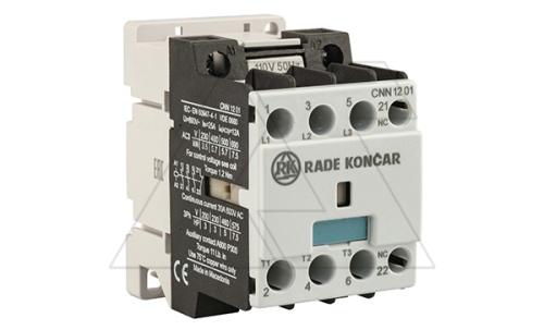 Контактор CNN 12 01 110V 50Hz, 3P, 12A/(25A по AC-1), 5.7kW(400VAC), 110VAC, 1NC | код EAC603740 | Rade Koncar Контактор CNN 12 01 110V 50Hz, 3P, 12A/(25A по AC-1), 5.7kW(400VAC), 110VAC, 1NC | код EAC603740 | Rade Koncar
