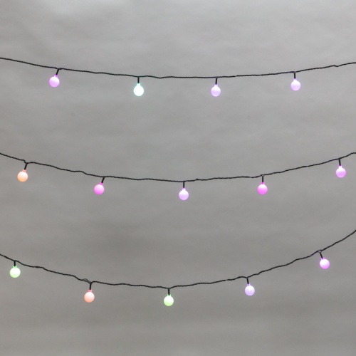 Гирлянда Шарики O25 мм, 5 м, темно-зеленый ПВХ, 25 диодов, цвет RGB | код 303-550 | NEON-NIGHT Гирлянда Шарики O25 мм, 5 м, темно-зеленый ПВХ, 25 диодов, цвет RGB | код 303-550 | NEON-NIGHT