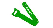 Стяжка-липучка NIKOMAX с мягкой пряжкой, 240х16мм, для пучков до 65мм, зеленая, уп-ка 10шт. | код NMC-CTV240-16-SB-GN-10 | NIKOMAX