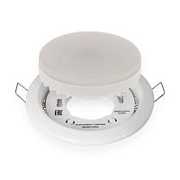 Комплект лампы и светильника GX53 «КОМФОРТНЫЙ ТЕПЛЫЙ БЕЛЫЙ» лампа 10,5 Вт теплого белого цвета свечения 2700 K и светильник под лампу GX53 белого цвета (604-063+608-001) REXANT | код 604-0630 | REXANT