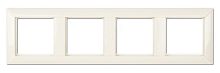 Рамка 4-местная для вертикальной и горизонтальной установки. Серия- Eco Profi. Материал- термопласт. Цвет- слоновая кость. | код EP484 | JUNG