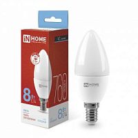 Лампа светодиодная LED-СВЕЧА-VC 8Вт 230В E14 6500К 720лм IN HOME 4690612024806