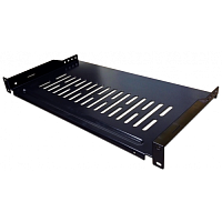 Полка фронтальная, с возможностью установки заднего фиксатора, глубина 300 мм, 1U, нагрузка - 18 кг | код TWT-CB-SFBF300-1U/18 | TWT