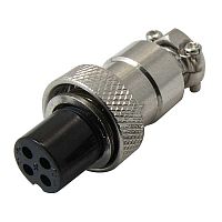 Разъём цилиндрический малогабаритный SZC GX12M-4A, 4 контакта | код 107043 | SZC