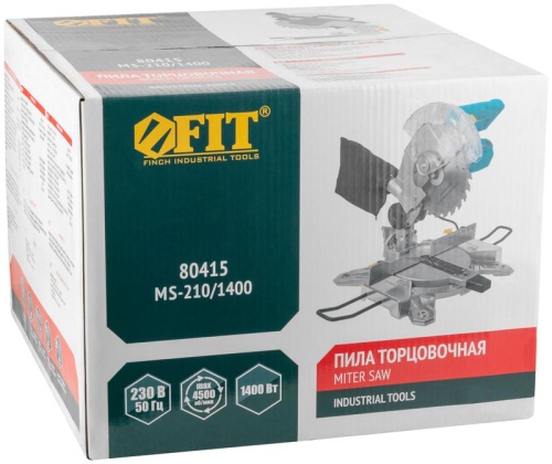 Пила торцовочная 1400Вт 4500об/мин 210/30мм FIT 80415 фото 7