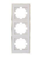 Рамка RAIN 3-ая вертикальная белая с боковой вставкой золото | код 703-0226-153 | LEZARD