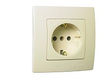Lillium Natural Kare Розетка с/у с з/к  кремовая. 250В 16А | код 32010028 | Makel