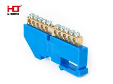 Шина N ноль на DIN-изол ШНИ-8х12-10-Д-синий HLT | код 081-03-129 | HLT