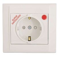 Розетка 1-м СП Defne 16А IP20 с заземл. с сетевым фильтром бел. Makel 42001139