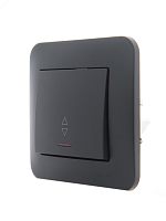 KARINA Выключатель проходной с подсветкой чёрный бархат (10шт/120шт) | код 707-4288-114 | Lezard