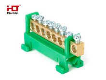 Шина N ноль на DIN-изол тип Стойка ШНИ-6х9-8-Зеленый HLT | код 081-03-071 | HLT