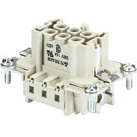 Розеточная контактная вставка REVOS, Size 6, обжимная фиксация, 6 полюсов + РЕ, 690 V, 16 A, обжимные контакты поставляются отдельно | код 72.700.0658.0 | Wieland