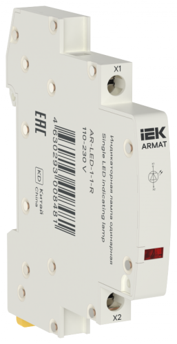 ARMAT Лампа инд. одинарная LED 110-230В AC кр. IEK | код AR-LED-1-1-R | IEK