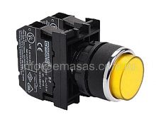 Кнопка выступающая желтая B102HS (1НО+1НЗ) | код B102HS | EMAS