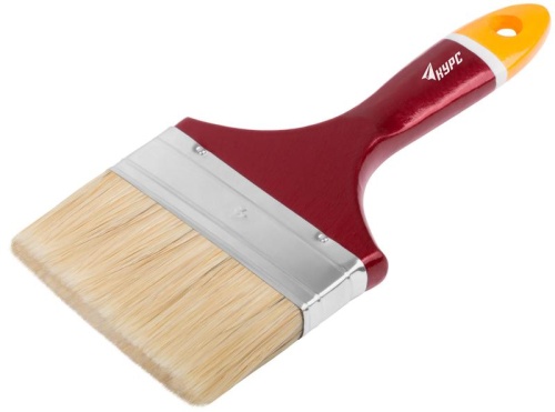 Кисть флейцевая "Мастер" 4дюйм (100мм) натур. щетина деревянная ручка КУРС 00838 фото 2