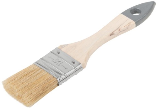 Кисть флейцевая ''Лайт'', натуральная cветлая щетина, деревянная ручка 1,5'' (38 мм) | код 804 | FIT