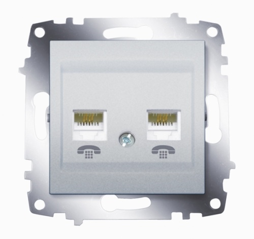 Cosmo алюминий розетка TF 2-ая (RJ 11 + RJ 11) | код 619-011000-222 | ABB Cosmo алюминий розетка TF 2-ая (RJ 11 + RJ 11) | код 619-011000-222 | ABB