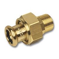 Сгон с плоским уплотнением бронза пресс 15 х 3/4' НР для медных труб (183331534) | код RG008TFBO552DF | Sanha