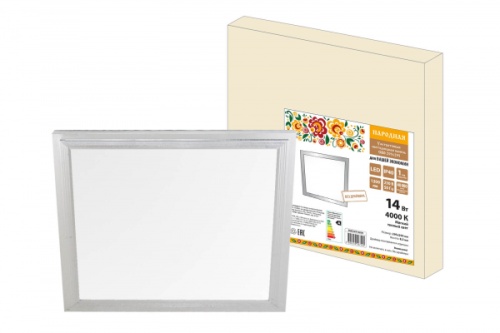 Ультратонкая светодиодная панель серии СВО 295х295, 14 Вт, 4000 К, хром, Народная (без драйвера) | код SQ0329-0209 | TDM НАРОДНЫЙ