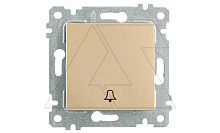 Rita - Выключатель кнопочный, символ - звонок, пруж. зажимы, золото доре | код 2200-407-0185Z | Mutlusan