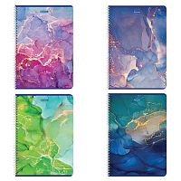 Тетрадь А4, 96 л., BRAUBERG, гребень, клетка, матовая ламинация, Marble , 404063 | код 404063 | BRAUBERG