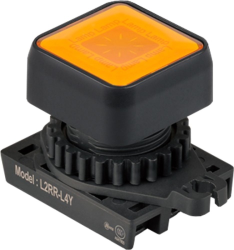 Световой индикатор L2RR-L4YD, квадратный ?30мм цвет желтый 12...24В пост./ 50-60Гц, монтажное отверстие ?22/25мм | код A8026-A5550009699 | РЕЛЕ И АВТОМАТИКА