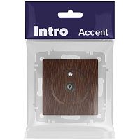 Розетка Intro Accent 6-301-10 TV одиночная, IP20, СУ, венге | код Б0063620 | ЭРА