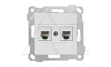 Rita - Розетка телефонная 2хRJ-12, белая | код 2200-126-0101 | Mutlusan