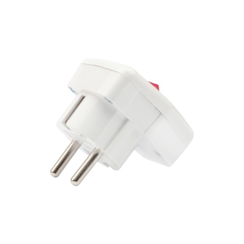 Вилка угловая с/з с кнопкой белая 16 А PROCONNECT | код 11-8530 | PROCONNECT