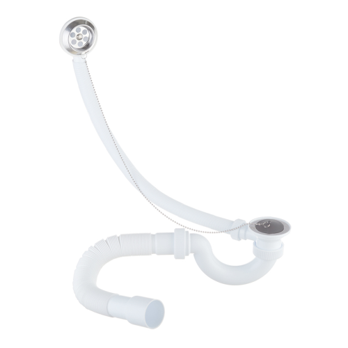 Сифон МИНИ ЭЛИТ для ванн с нержавеющими чашками и с гофротрубой D40/50 | код 30980654 | VIRPlast