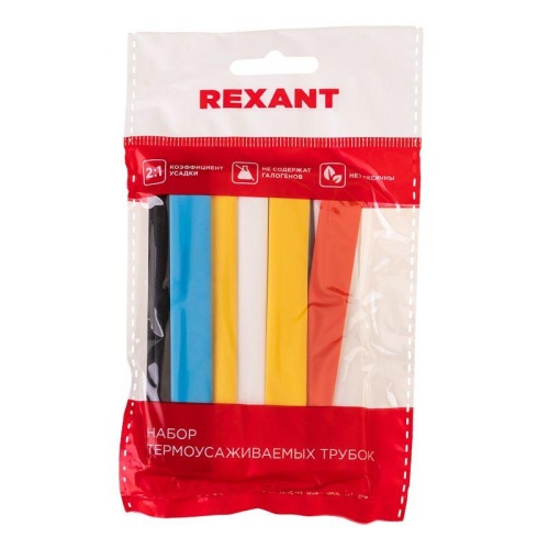Набор термоусаживаемых трубок №16 ТУТ нг 8/4 мм, 7 цветов (упак. 21 шт. по 10 см) | код 29-0116 | REXANT фото 4