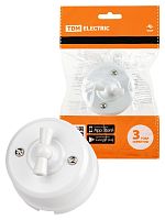 Выключатель поворотный 2-кл. с ручкой (бантик) 10А белый «Виви» TDM | код SQ1820-1006 | TDM