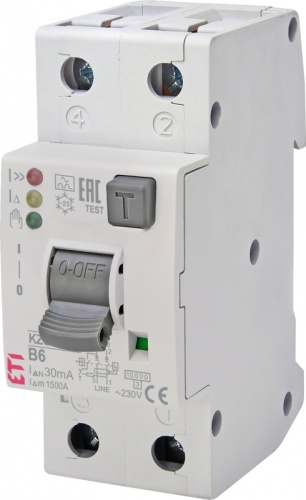 Диффер. автоматический выкл. KZS-2M2p EDI B 6/0,03 тип A (10kA) (нижн. подключ.) | код 002172401 | ETI Диффер. автоматический выкл. KZS-2M2p EDI B 6/0,03 тип A (10kA) (нижн. подключ.) | код 002172401 | ETI