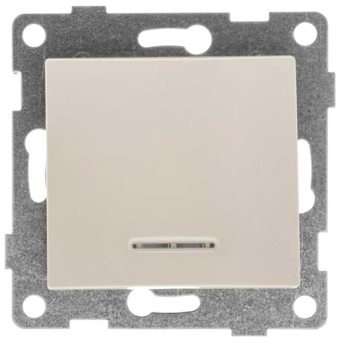 Выключатель 1-кл. СП Bravo 10А 250В с индикацией механизм беж. | код С10В18-003 | GUSI Выключатель 1-кл. СП Bravo 10А 250В с индикацией механизм беж. | код С10В18-003 | GUSI