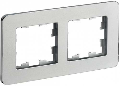 BRITE Рамка 2-мест. РУ-2-1-Бр металл алюм. RE IEK | код BR-M22-M-01-K47 | IEK