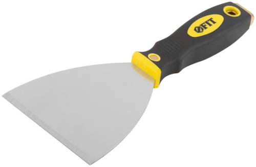 Шпатель для удаления ржавчины профи толщ. лезвия 1мм двухкомп. ручка сметал. бойком 4дюйм (100мм) FIT 06674