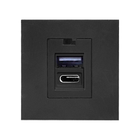 Noen - Розетка 2хUSB type A + С, 2М, 5V, 2,1A, черная | код OR-GM-9010-B-USBAC | ORNO