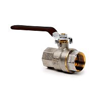 Кран шаровой ручка рычаг латунь внутр./внутр. резьба 2дюйм PN40 еврослот никель | код 43356 | RTP