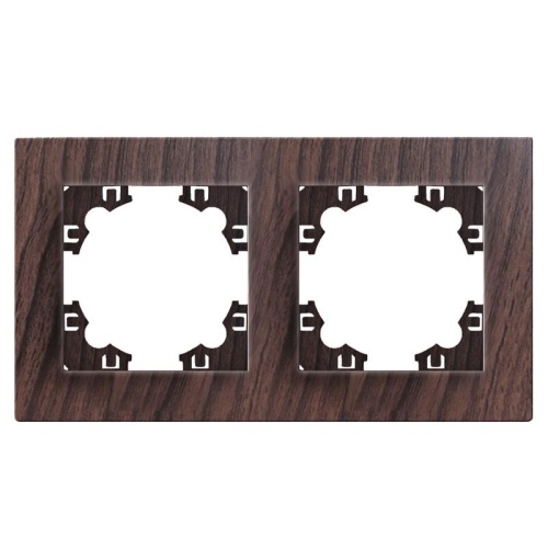 Рамка двухместная горизонтальная Афина венге (еврослот) | код A0044-V | Universal