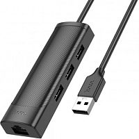 Разветвитель USB Hoco HB42 3порт. черный | код 2002496 | Hoco