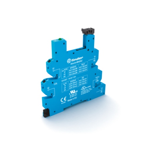 Розетка MasterBASIC с безвинтовыми клеммами Push-in для реле 34 серии, питание 125В AC/DC, в комплекте пластиковая клипса, опции: LED | код 93600125 | FINDER