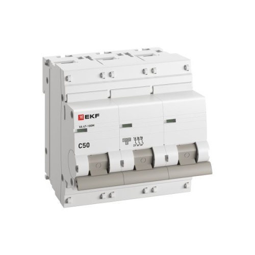 Автоматический выключатель 3P 50А (C) 10kA ВА 47-100M без теплового расцепителя PROxima | код mcb47100m-3-50C-pro | EKF Автоматический выключатель 3P 50А (C) 10kA ВА 47-100M без теплового расцепителя PROxima | код mcb47100m-3-50C-pro | EKF