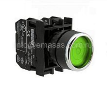 B102FY Кнопка с фиксацией зеленая (1НО+1НЗ) | код B102FY | EMAS