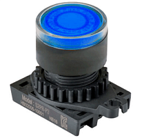 Головка кнопки S2PR-E1B, выступающая синяя ?28мм с самовозвратом, монтажное отверстие ?22/25мм | код A8026-A5550001603 | РЕЛЕ И АВТОМАТИКА