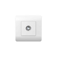 (NEW3-E) Розетка антенная одиночная SAT коннектор, белый | код 431538 | CHINT