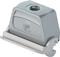 Крышка на кабель, разъема REVOS, Size 16, с уплотнителем, с защелкой, 1 отверстие с резьбой для кабельных вводов M25x1,5, с верхним расположением, материал корпуса: алюминиевый сплав | код 71.372.1635.1 | Wieland